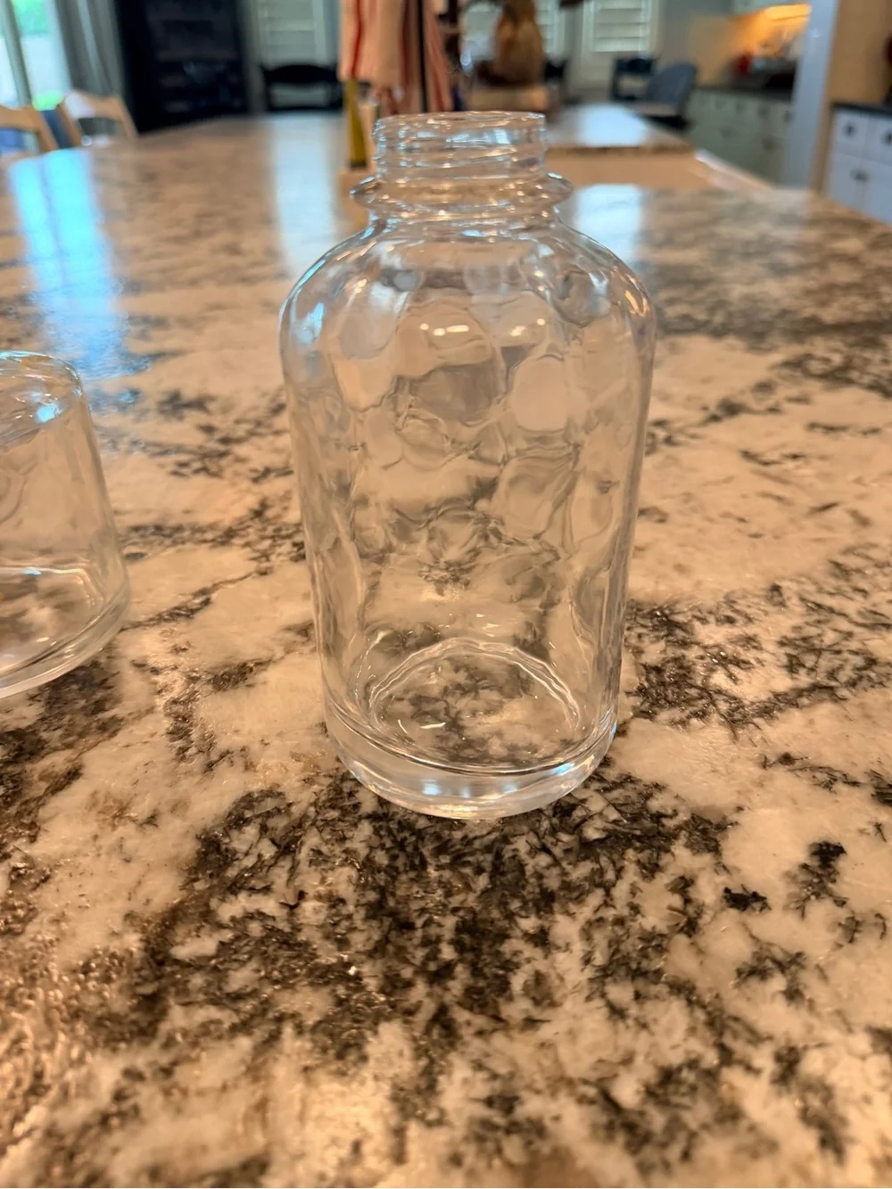 Clear Textured Glass soap jar  - Home Accents